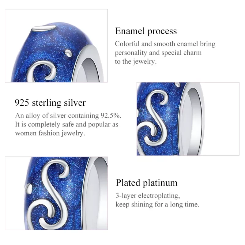 (imagen para) Charm espaciador Pandora Style Silver Star Glow - SCC1388 - Ver 5