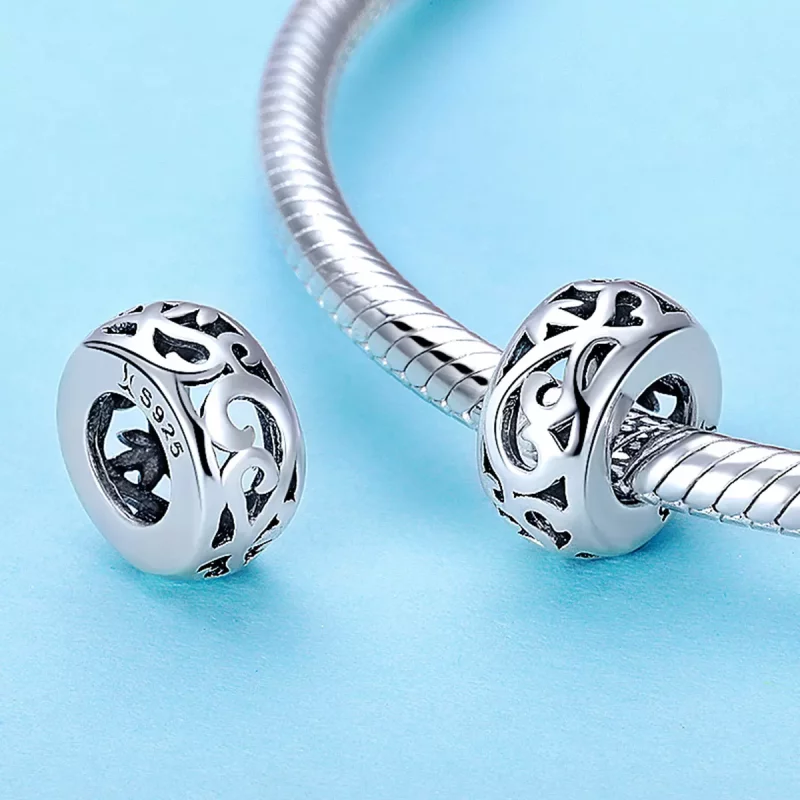 (imagen para) Charm espaciador vintage de plata estilo Pandora - SCC716 - Ver 2