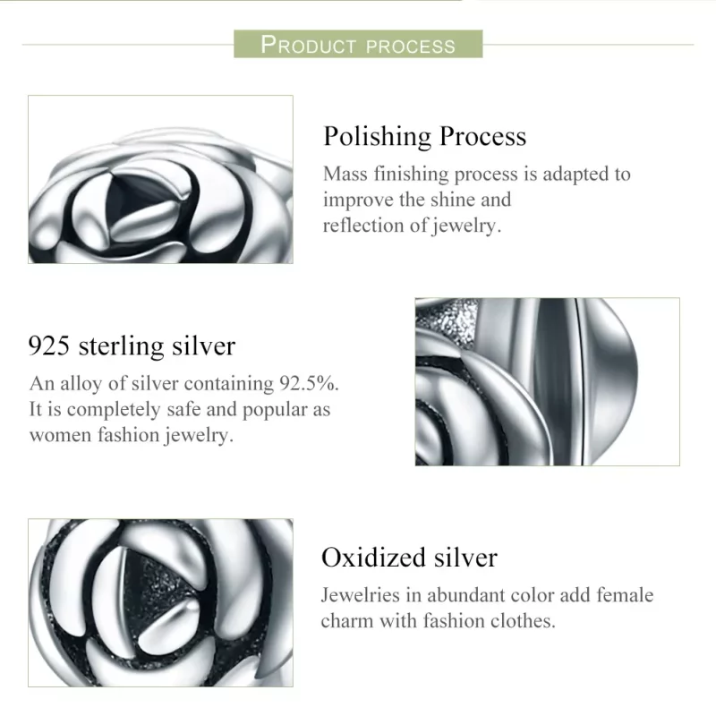 (imagen para) Charm separador de corona de plata estilo Pandora con rosas - SCC596 - Ver 7