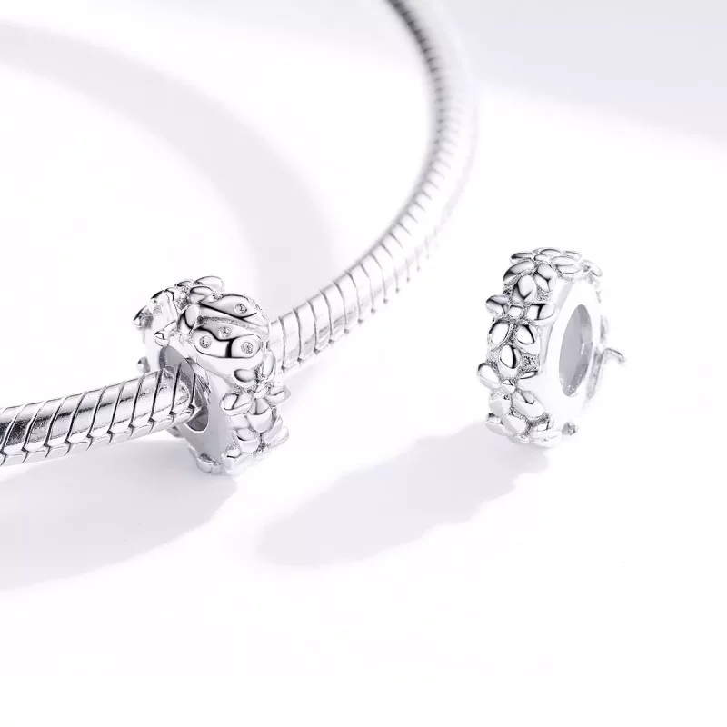 (imagen para) Charm separador de mariquita de plata con estilo Pandora - BSC112 - Ver 3