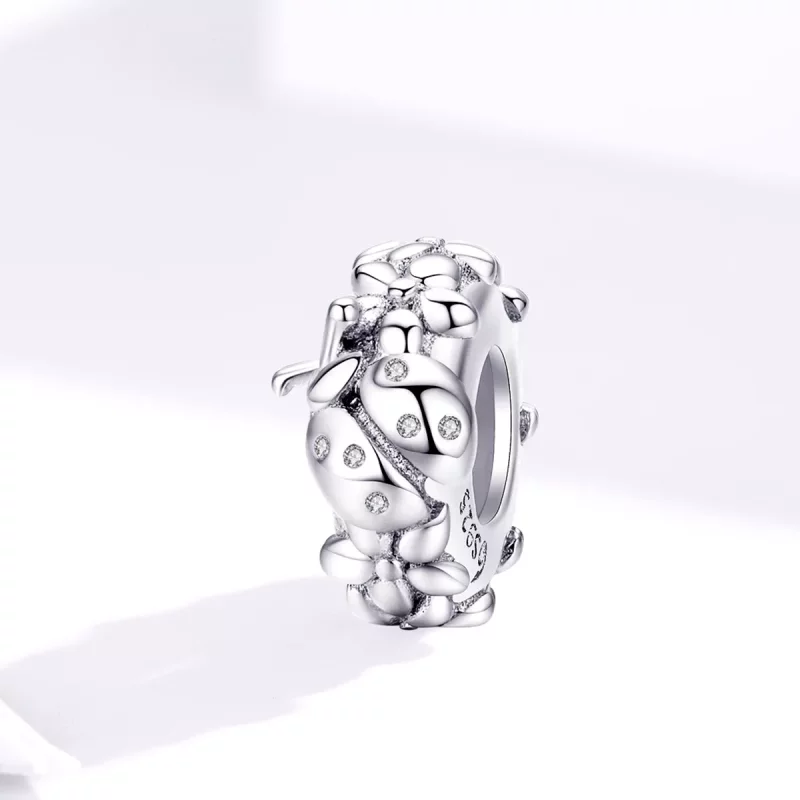 (imagen para) Charm separador de mariquita de plata con estilo Pandora - BSC112 - Ver 4