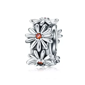 (imagen para) Encanto espaciador de corona de margaritas de plata estilo Pandora - SCC598