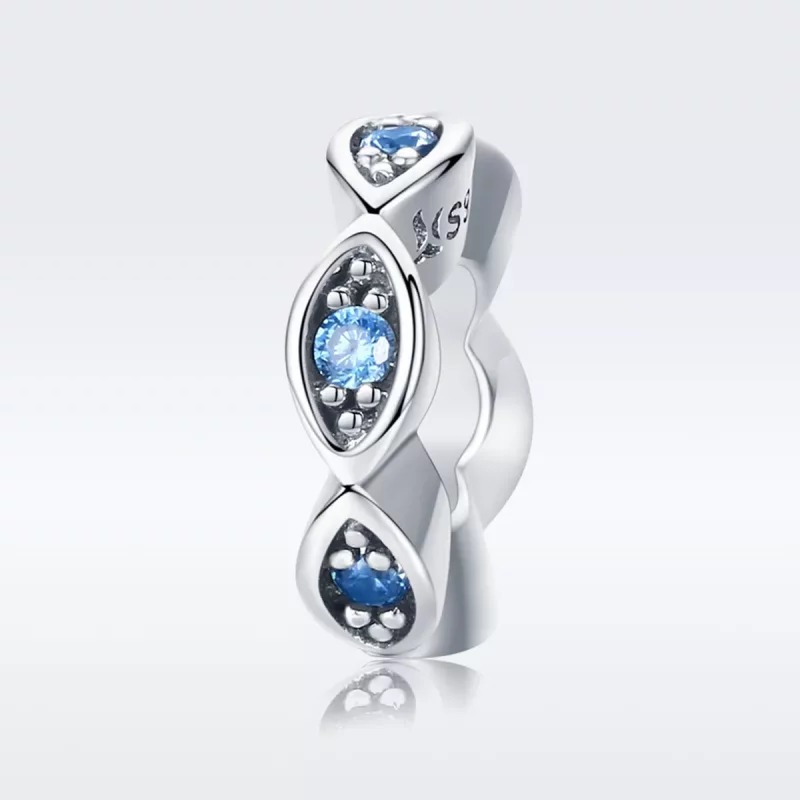 (imagen para) Encanto separador estilo Pandora con ojos brillantes de plata - SCC513 - Ver 2
