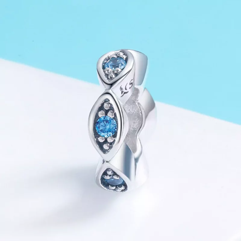 (imagen para) Encanto separador estilo Pandora con ojos brillantes de plata - SCC513 - Ver 3