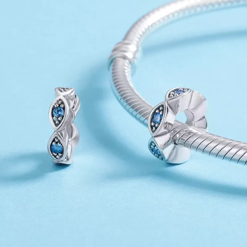(imagen para) Encanto separador estilo Pandora con ojos brillantes de plata - SCC513 - Ver 5