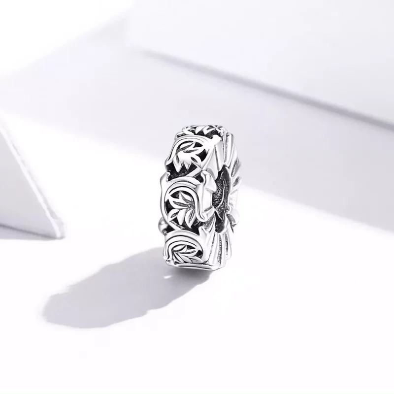 (imagen para) Encanto separador estilo Pandora en plata con diseño de enredaderas vintage - SC - Ver 2