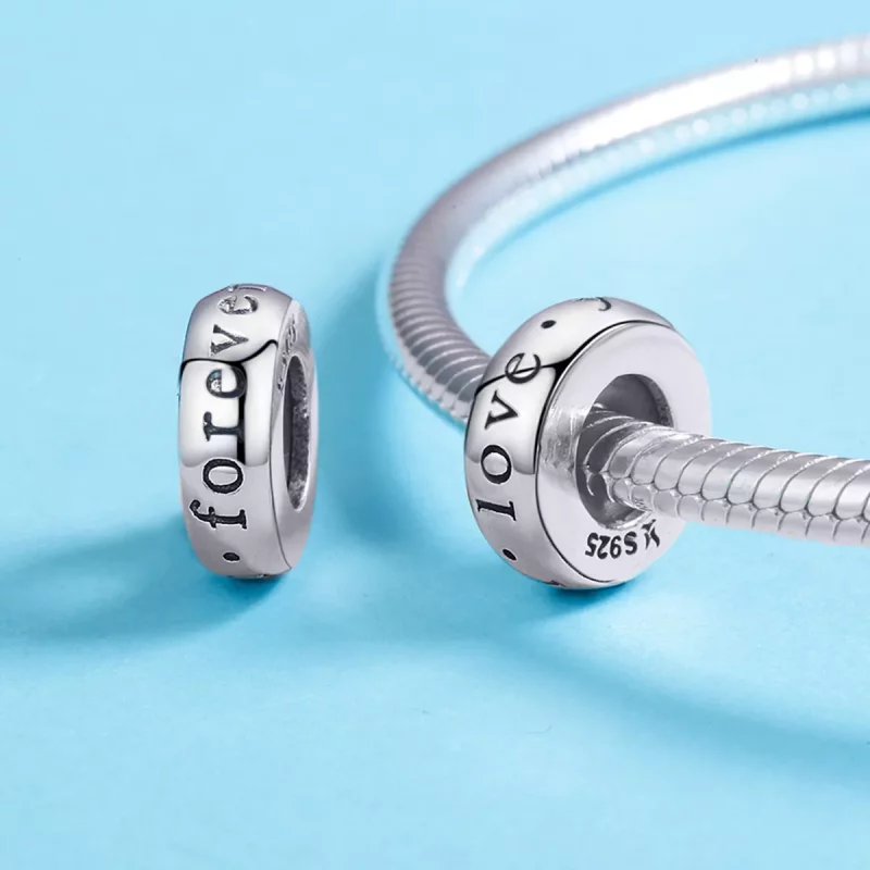 (imagen para) Pandora Style Encanto Espaciador de Plata "Te Amo Siempre" - SCC595 - Ver 5