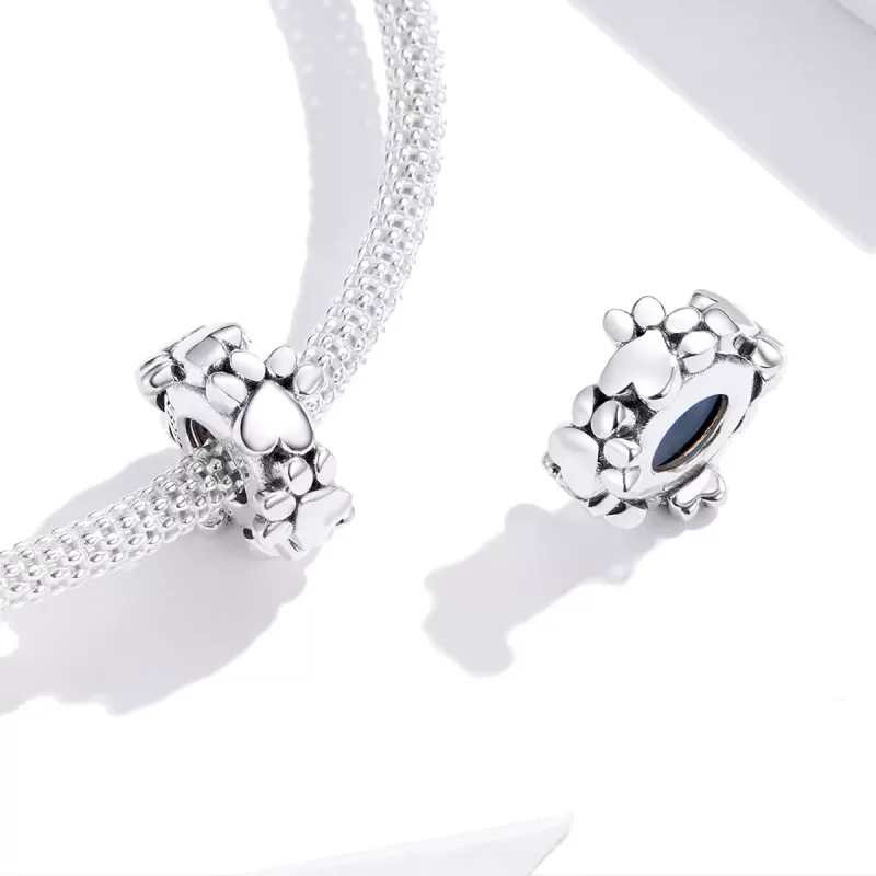 (imagen para) Pulsera de estilo Pandora con encanto separador de corazones dulces de plata - S - Ver 3