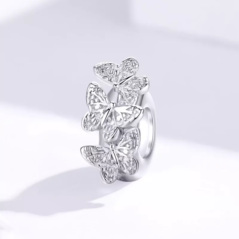 (imagen para) Pulsera de plata estilo Pandora con encanto separador de mariposa - BSC120 - Ver 2