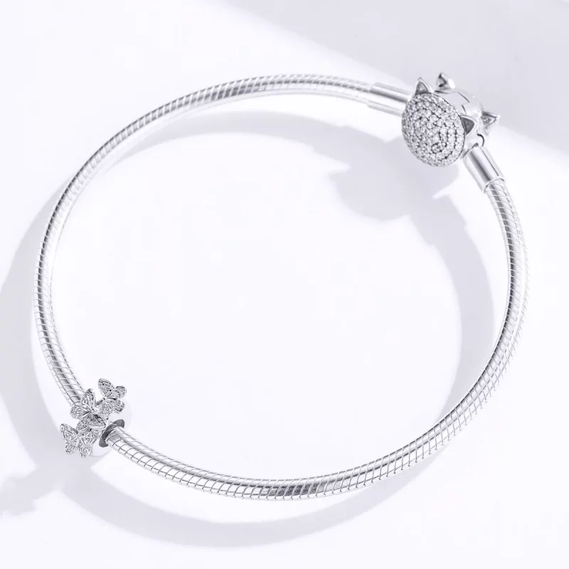 (imagen para) Pulsera de plata estilo Pandora con encanto separador de mariposa - BSC120 - Ver 3