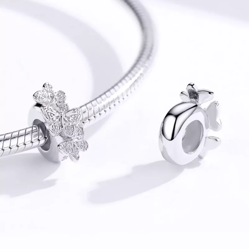(imagen para) Pulsera de plata estilo Pandora con encanto separador de mariposa - BSC120 - Ver 4