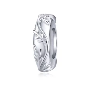 (imagen para) Pulsera estilo Pandora con charm separador de hoja de vid plateada - BSC142