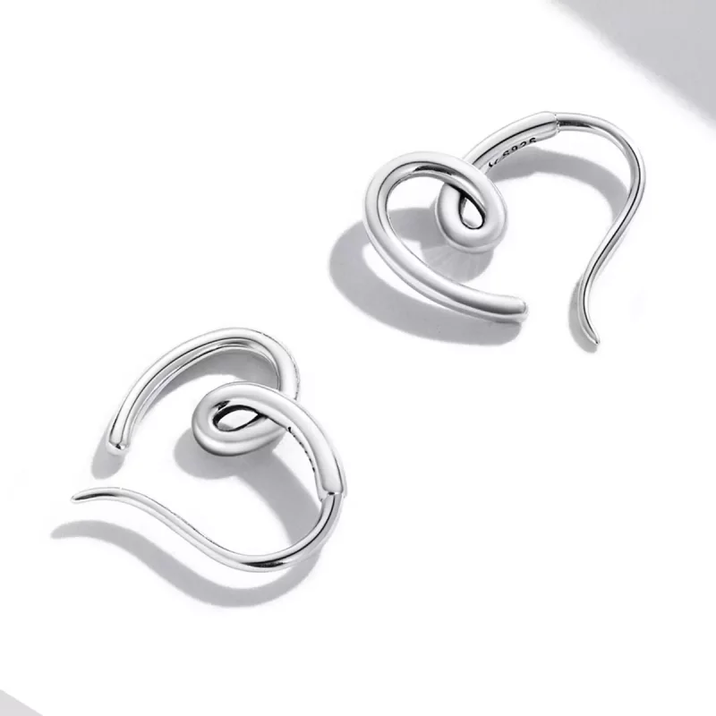 (imagen para) Aretes de amor simples estilo Pandora - SCE1333 - Ver 4