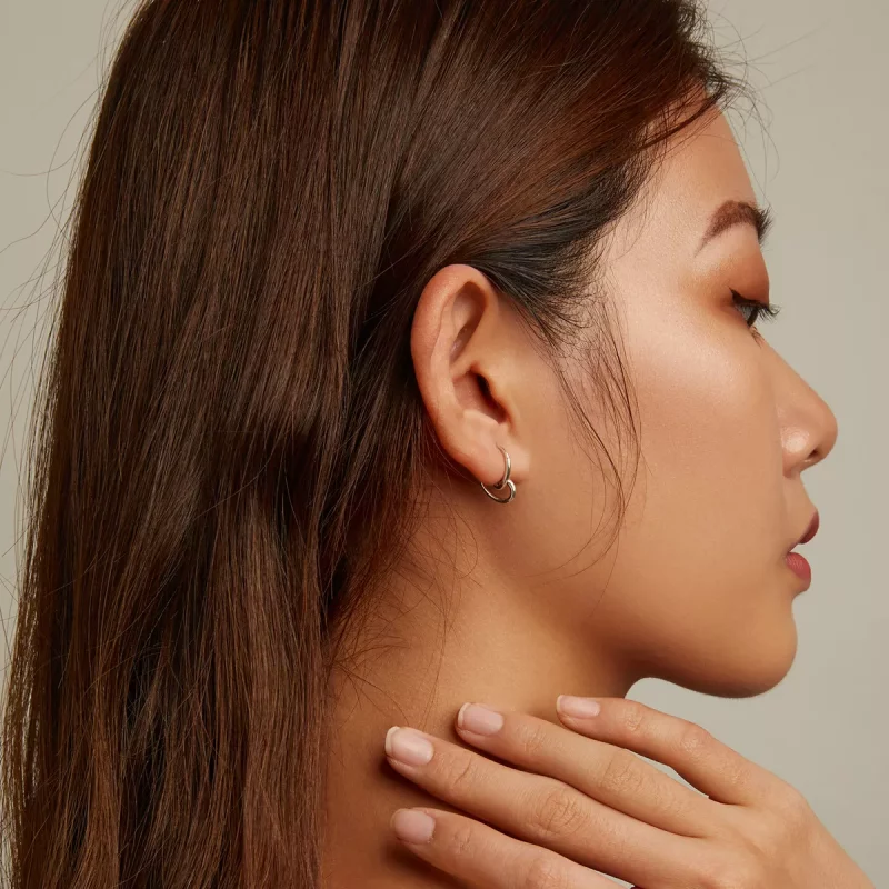 (imagen para) Aretes de amor simples estilo Pandora - SCE1333 - Ver 7