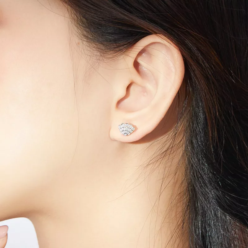 (imagen para) Aretes de botón con estilo Pandora romántico inspirado en conchas - BSE342 - Ver 6