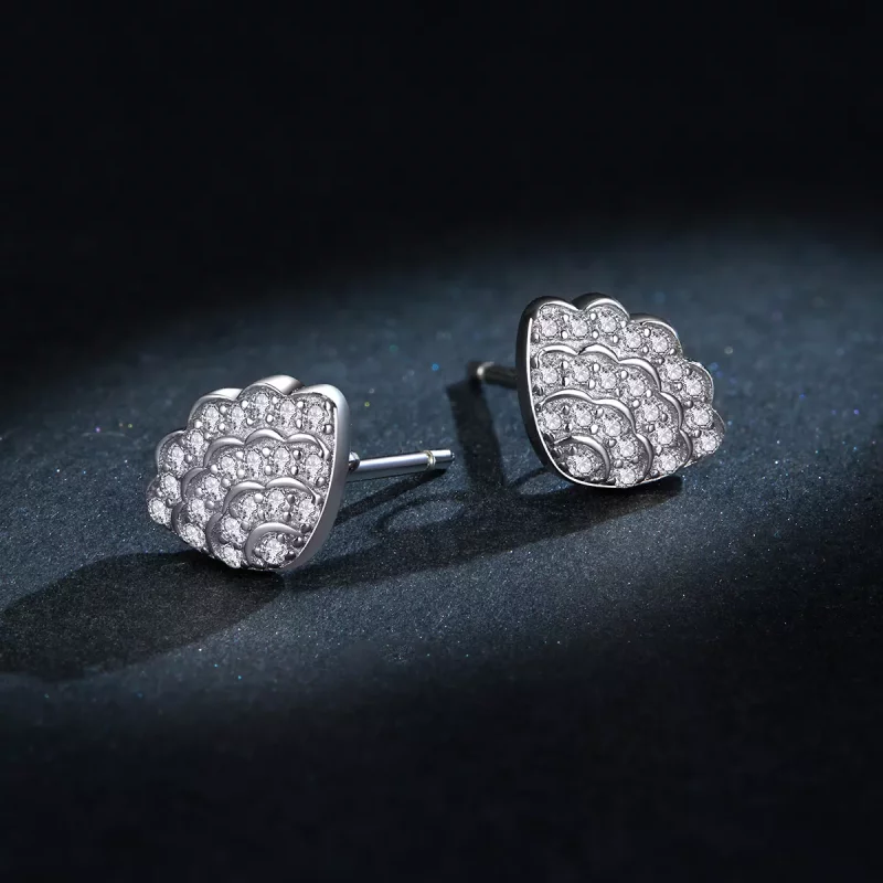 (imagen para) Aretes de botón con estilo Pandora romántico inspirado en conchas - BSE342 - Ver 8