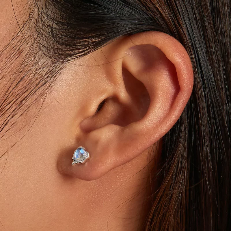 (imagen para) Aretes de botón estilo Pandora con diseño de amor fundido - SCE1306 - Ver 6