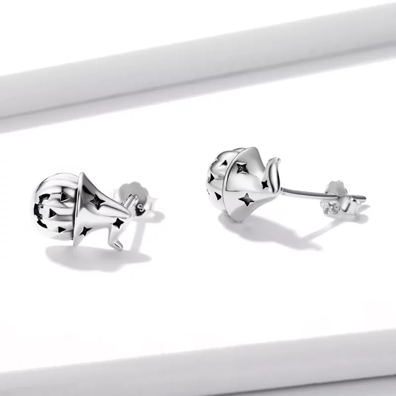 (imagen para) Aretes de calabaza estilo Pandora para Halloween - BSE537 - Ver 3