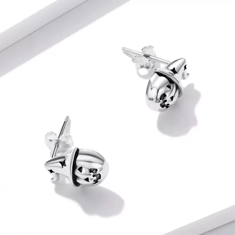 (imagen para) Aretes de calabaza estilo Pandora para Halloween - BSE537 - Ver 4