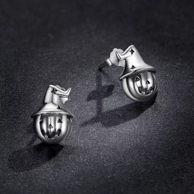 (imagen para) Aretes de calabaza estilo Pandora para Halloween - BSE537 - Ver 5