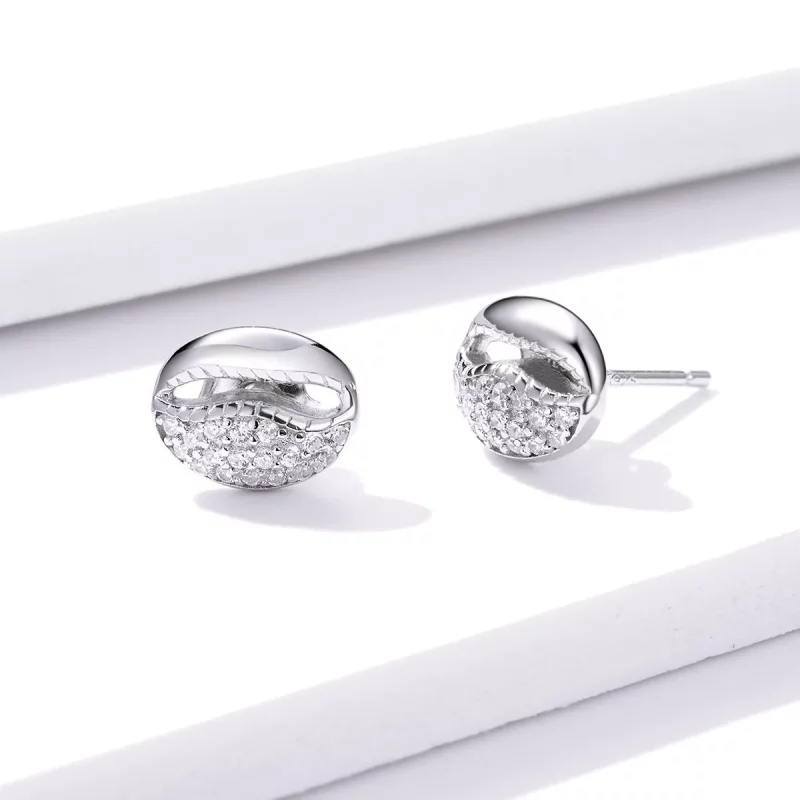 (imagen para) Aretes de concha simple estilo Pandora - BSE409 - Ver 2