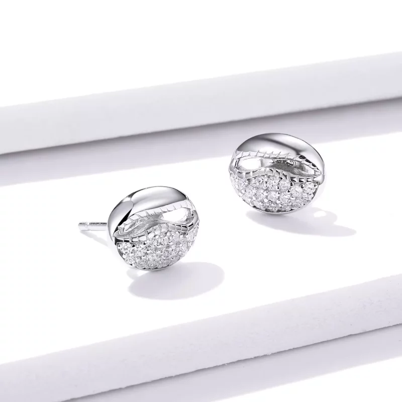 (imagen para) Aretes de concha simple estilo Pandora - BSE409 - Ver 3