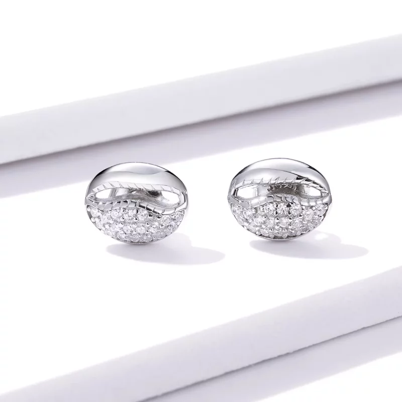 (imagen para) Aretes de concha simple estilo Pandora - BSE409 - Ver 4