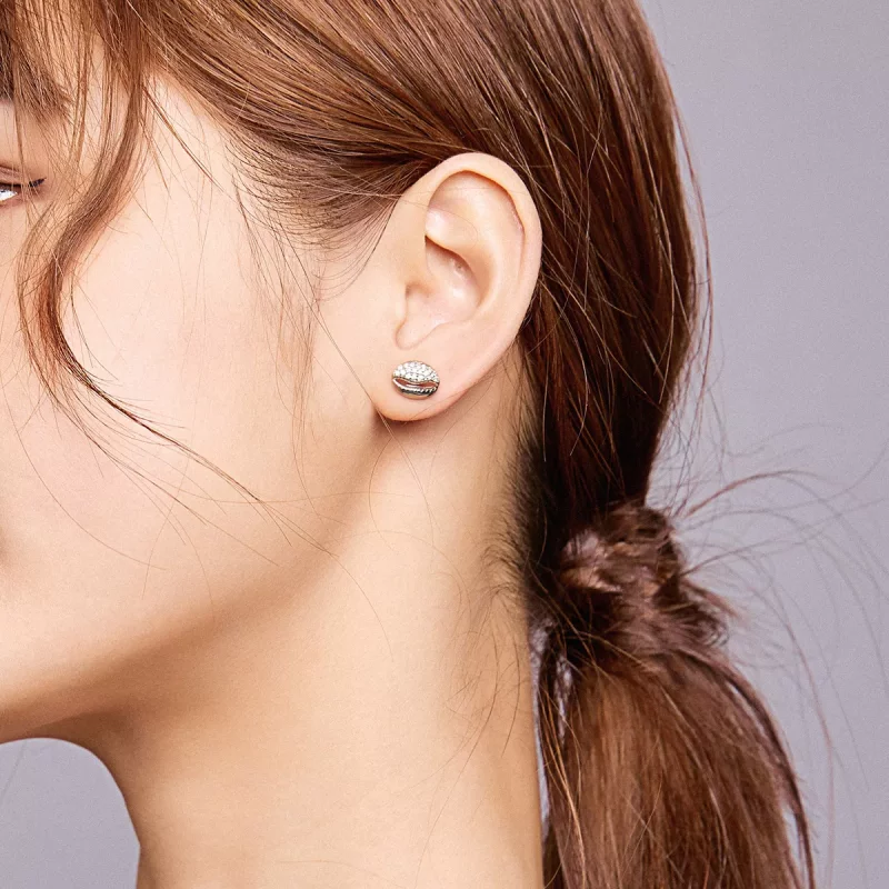 (imagen para) Aretes de concha simple estilo Pandora - BSE409 - Ver 6