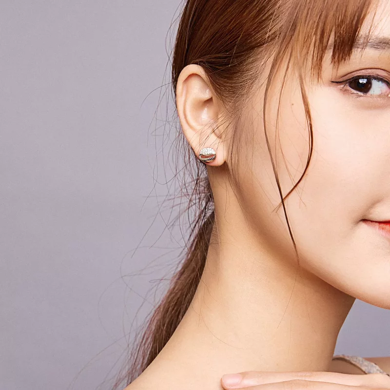 (imagen para) Aretes de concha simple estilo Pandora - BSE409 - Ver 7