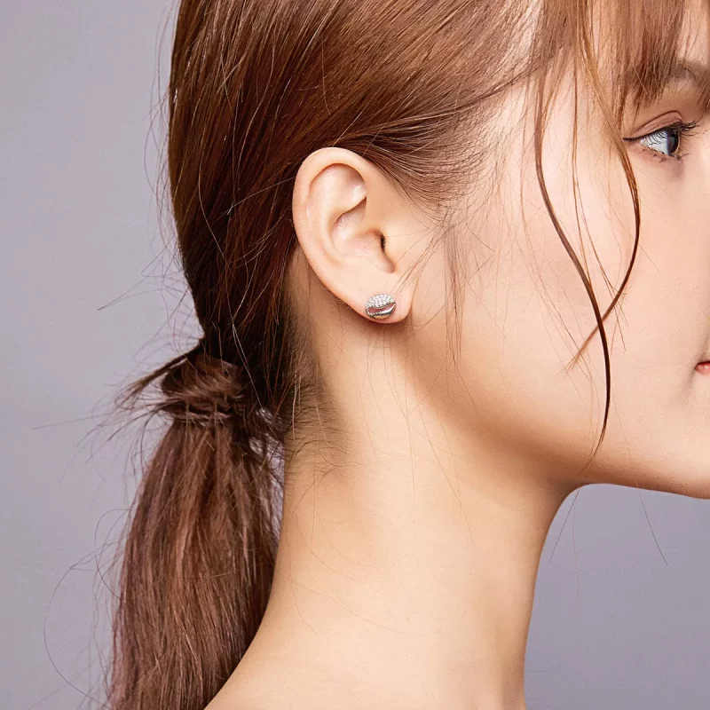 (imagen para) Aretes de concha simple estilo Pandora - BSE409 - Ver 8