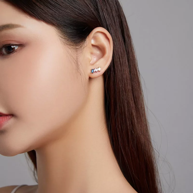(imagen para) Aretes de Estilo Pandora con Diseño Geométrico de Arte - SCE1208 - Ver 5