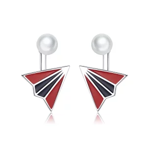 (imagen para) Aretes de estilo Pandora con forma de avión - BSE126