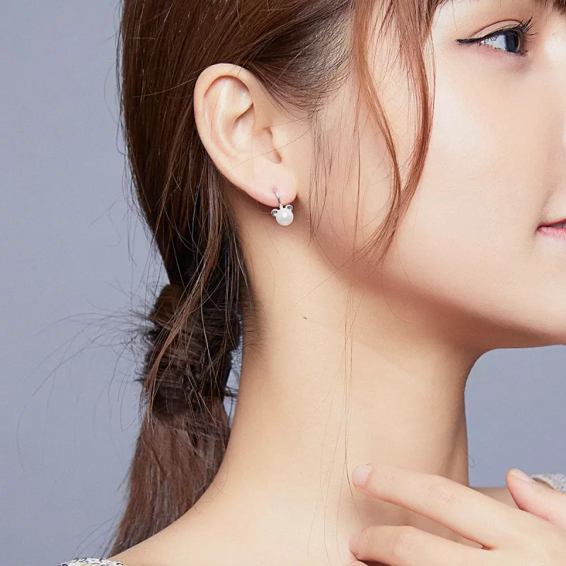 (imagen para) Aretes de oso lindo estilo Pandora - SCE918 - Ver 7