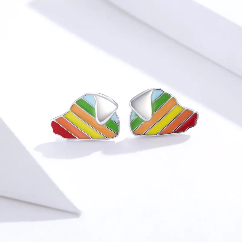 (imagen para) Aretes estilo Pandora con diseño de perro arcoíris - SCE825 - Ver 2