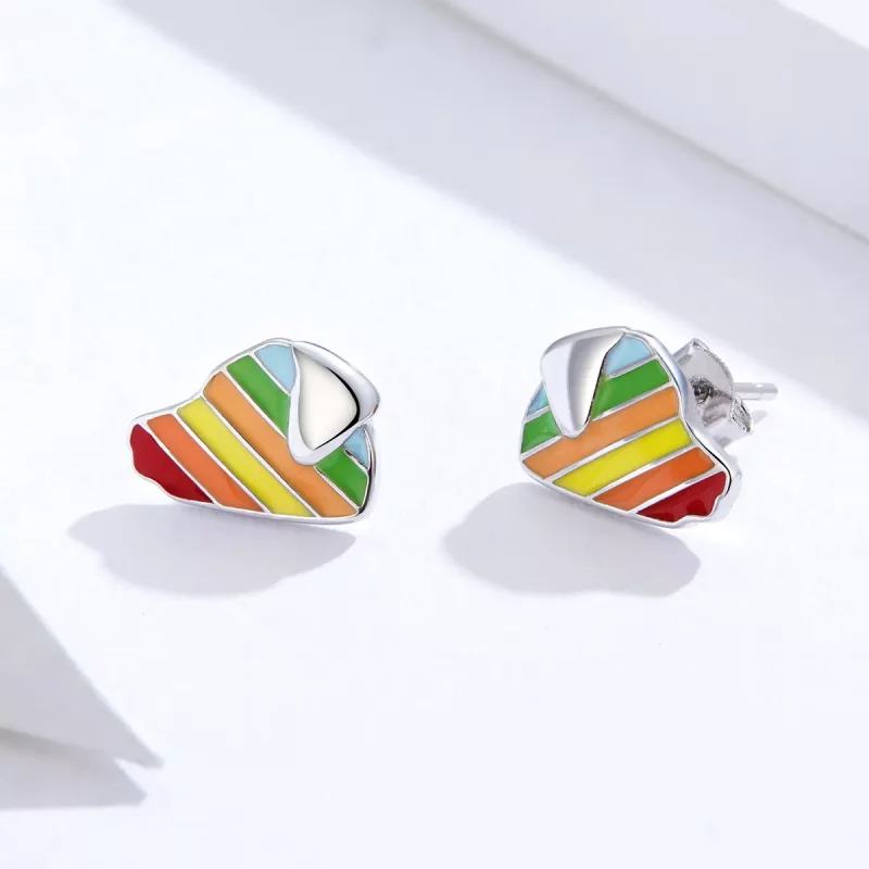 (imagen para) Aretes estilo Pandora con diseño de perro arcoíris - SCE825 - Ver 3