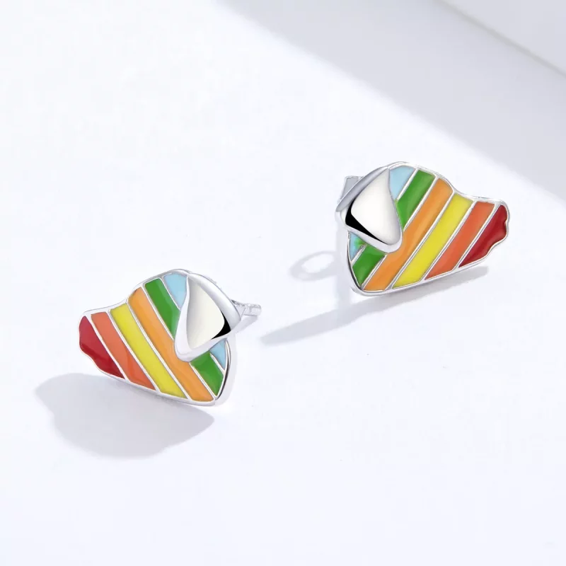 (imagen para) Aretes estilo Pandora con diseño de perro arcoíris - SCE825 - Ver 4