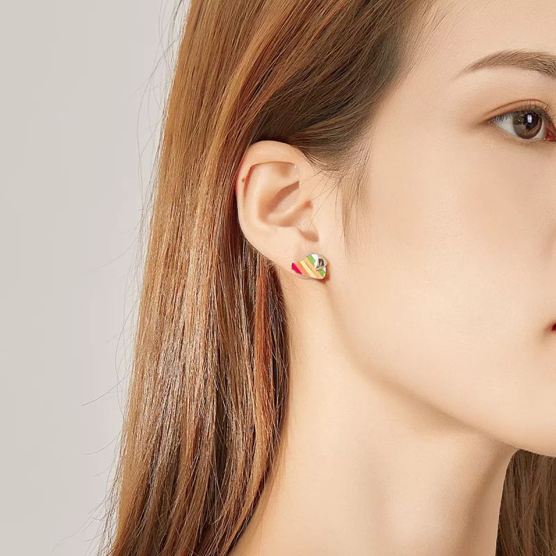 (imagen para) Aretes estilo Pandora con diseño de perro arcoíris - SCE825 - Ver 5
