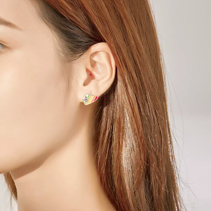 (imagen para) Aretes estilo Pandora con diseño de perro arcoíris - SCE825 - Ver 6