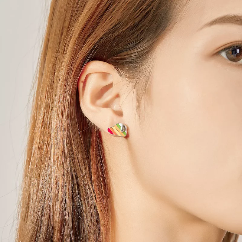 (imagen para) Aretes estilo Pandora con diseño de perro arcoíris - SCE825 - Ver 7