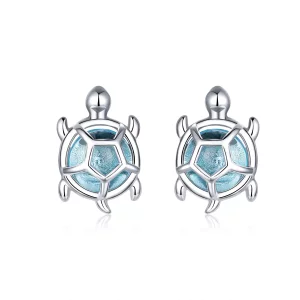 (imagen para) Aretes estilo Pandora con forma de tortuga juguetona - BSE406