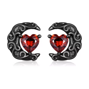Aretes estilo Pandora con luz de luna y noche oscura - SCE1519 (imagen para) Aretes estilo Pandora con luz de luna y noche oscura - SCE1519