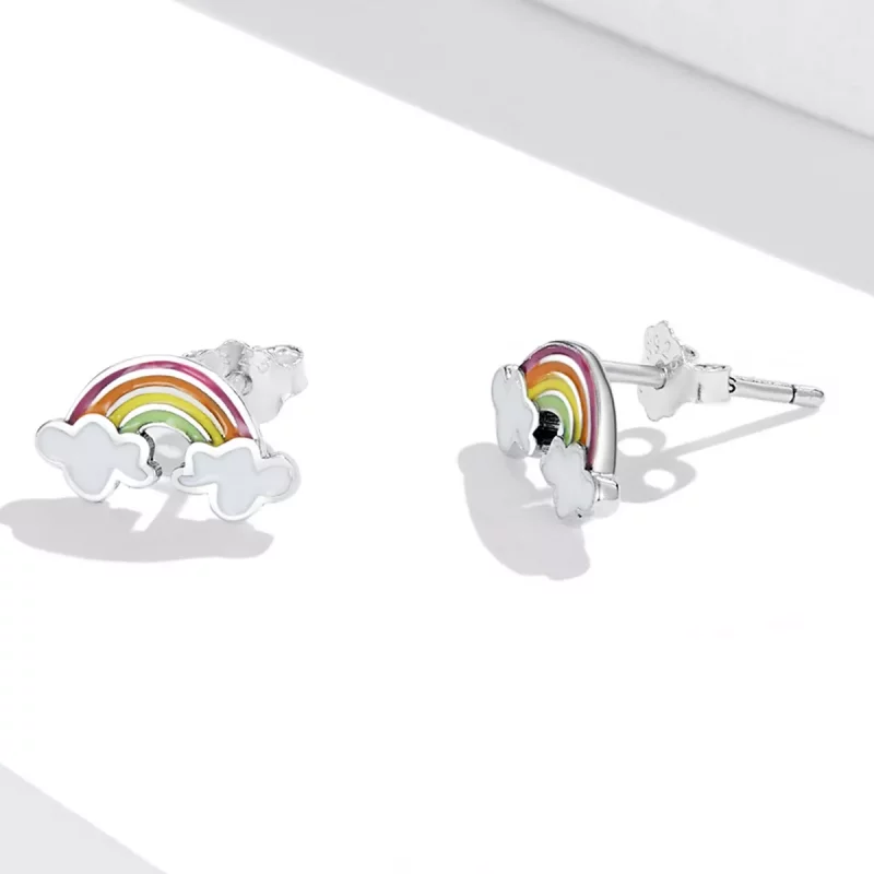 (imagen para) Aretes estilo Pandora con nubes arcoíris - SCE1339 - Ver 3