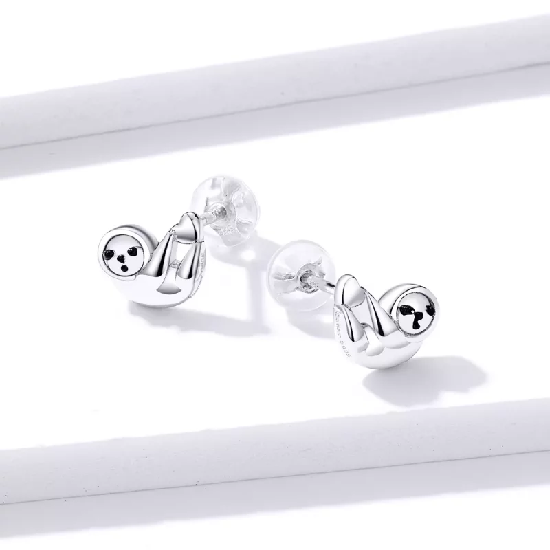 (imagen para) Aretes estilo Pandora con pequeño perezoso - BSE303 - Ver 2