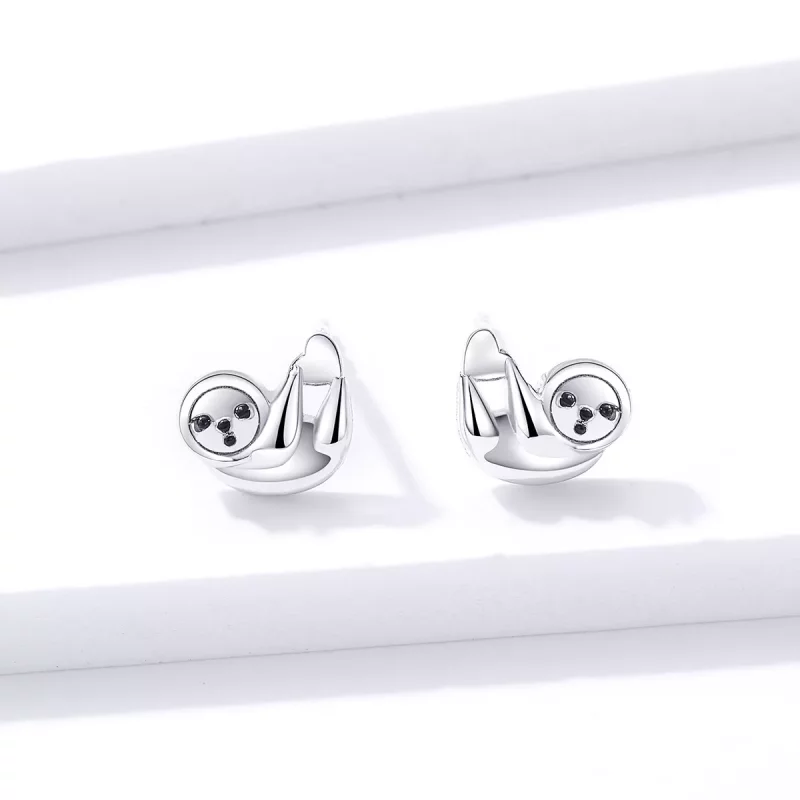 (imagen para) Aretes estilo Pandora con pequeño perezoso - BSE303 - Ver 3