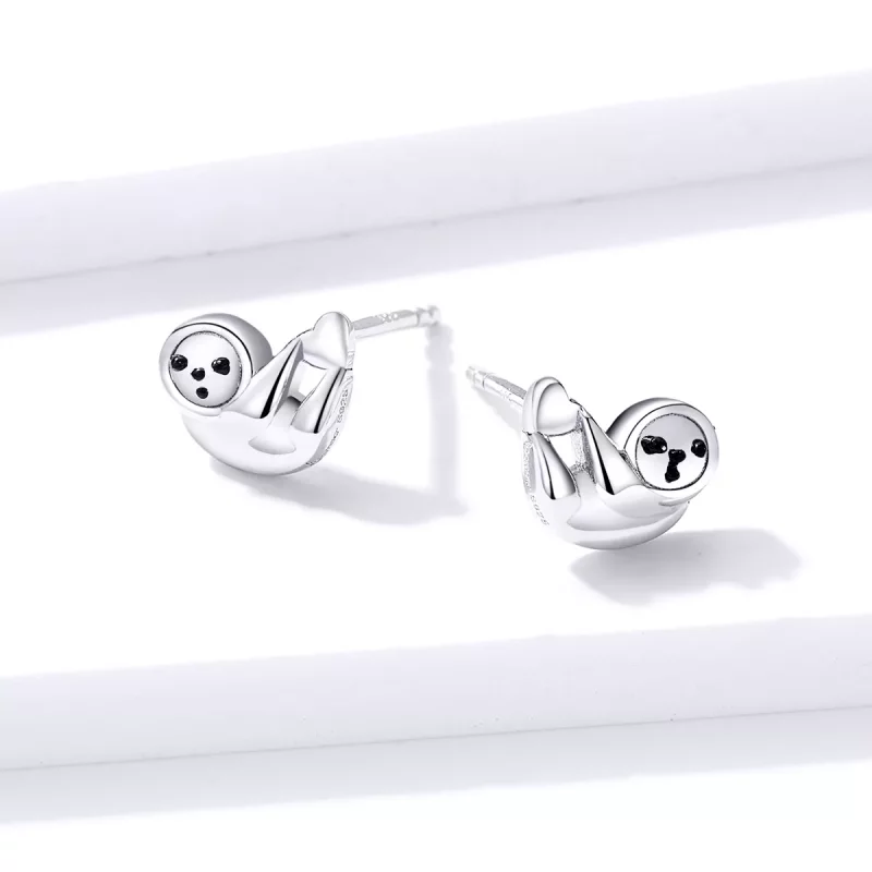 (imagen para) Aretes estilo Pandora con pequeño perezoso - BSE303 - Ver 4
