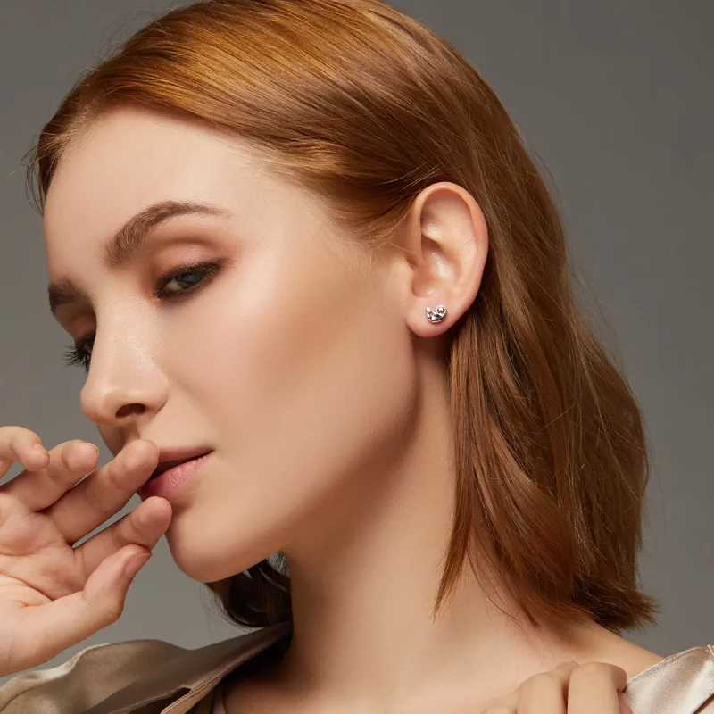 (imagen para) Aretes estilo Pandora con pequeño perezoso - BSE303 - Ver 8