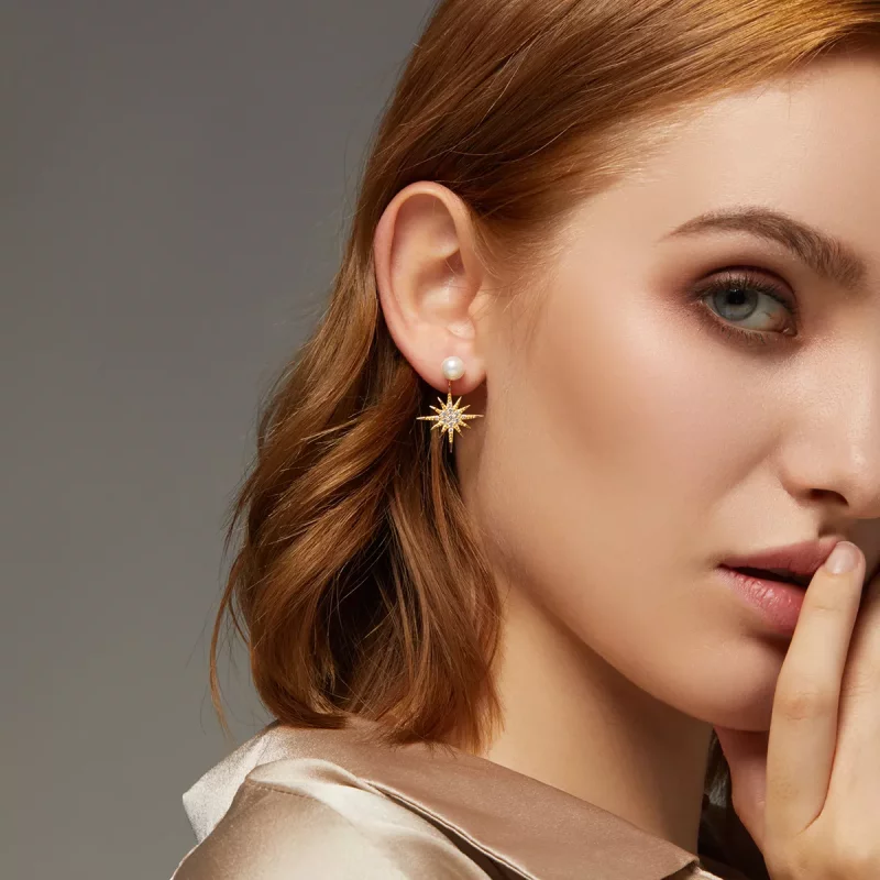 (imagen para) Aretes estilo Pandora Love Nocturne - BSE308 - Ver 6