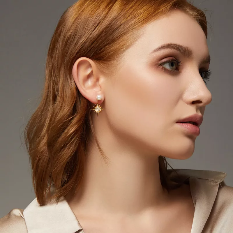 (imagen para) Aretes estilo Pandora Love Nocturne - BSE308 - Ver 9