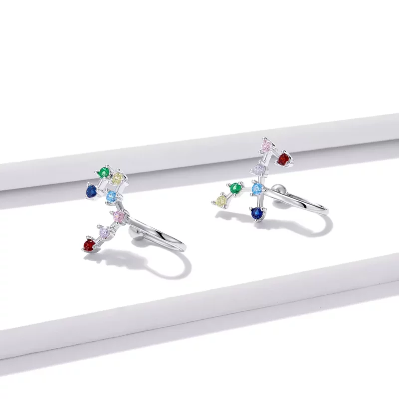 (imagen para) Aretes estilo Pandora Star Track - BSE457 - Ver 2
