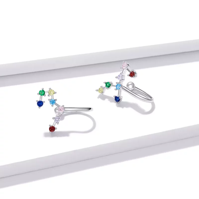 (imagen para) Aretes estilo Pandora Star Track - BSE457 - Ver 3